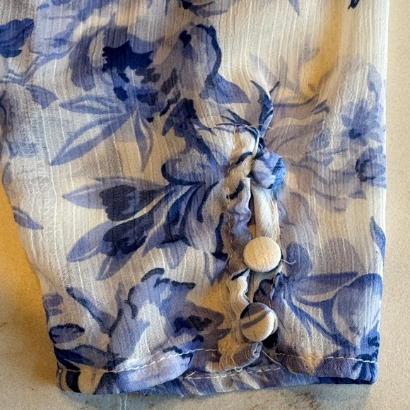 Zara Ruffled Floral Maxi Dress in Blue and White/Floral - Picture 5 of 5